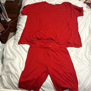 Zenana Outfitters Red Top and Shorts Set